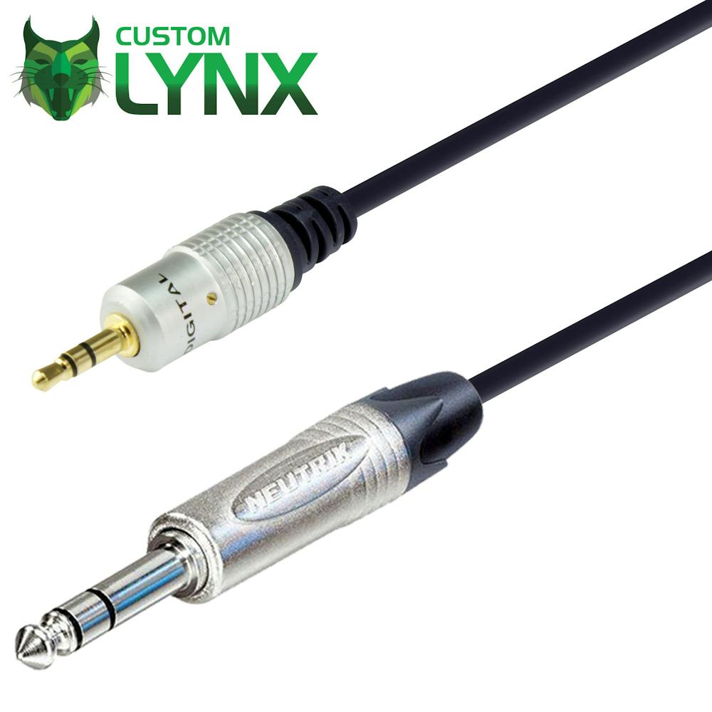 Lynx 5 Metre 3.5mm TRS to 6.35mm (1/4″) TRS Cable with Neutrik Jacks
