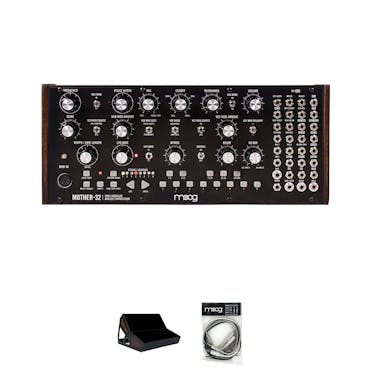 Moog Mother-32 Synthesiser Bundle - 2 Modules, 2-Tier Rack Stand & Patch Cables
