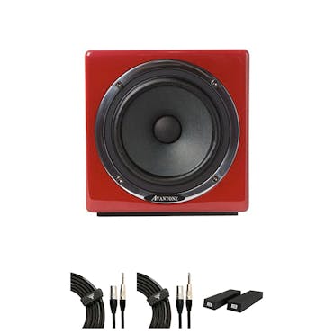 Avantone MixCube Red Speakers Bundle RoXdon Monitor Pads and cables