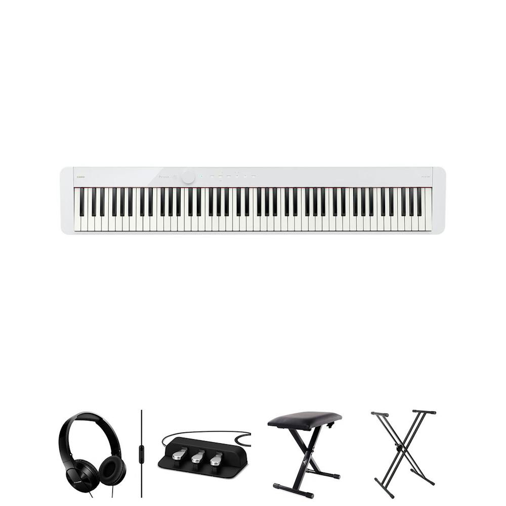 Casio PX-S1100 In White with Stool, Stand and Headphones