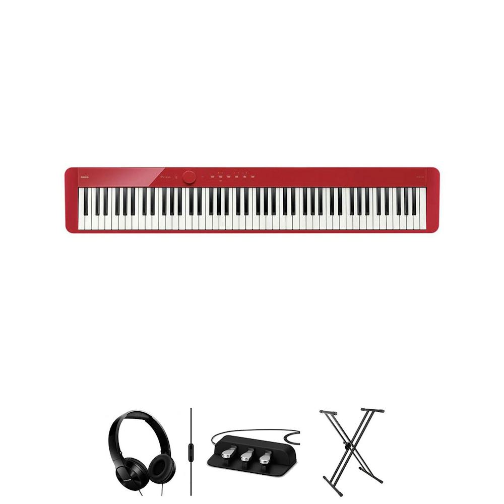 Casio PX-S1100 In Red w/ Stand and Headphones