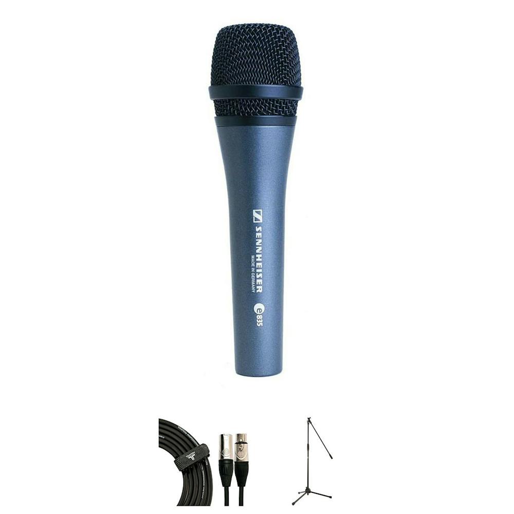 Sennheiser E835 Microphone Bundle with Tour Tech Mic Stand and XLR Cable