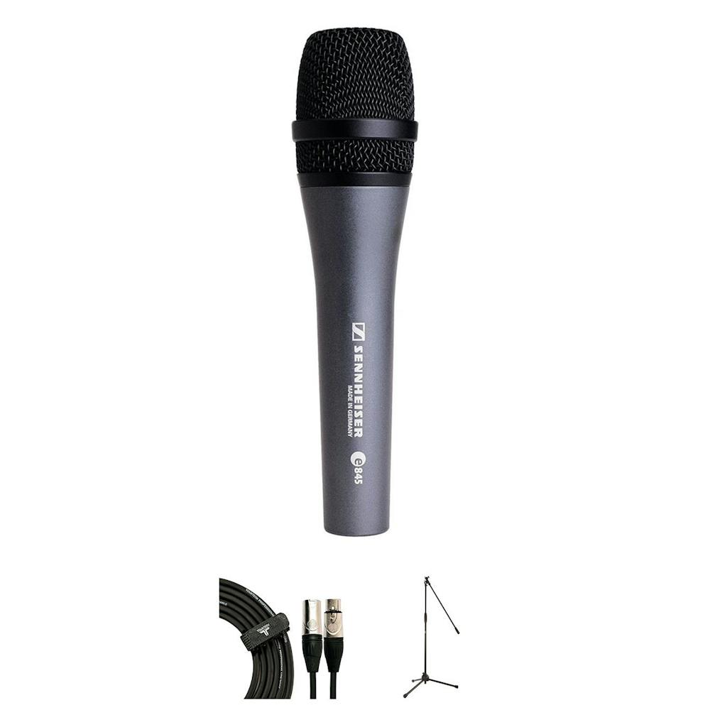 Sennheiser E845 Microphone Bundle with Tour Tech Mic Stand and XLR Cable