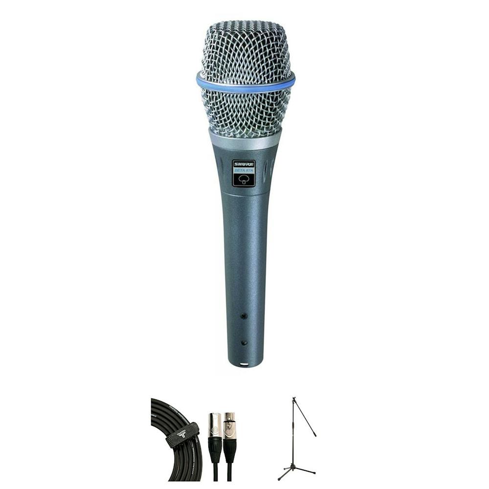 Shure Beta 87a Microphone Bundle with Tour Tech Mic Stand & XLR Cable