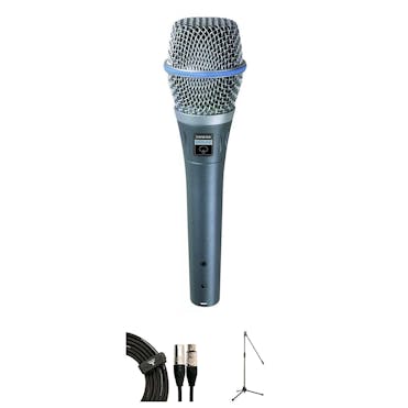 Shure Beta 87a Microphone Bundle with Mic Stand & XLR Cable