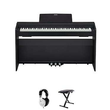 Casio Privia PX870 BK Home Piano Bundle with Headphones and Stool