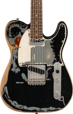 Fender Joe Strummer Signature Road Worn Telecaster Electric Guitar in Black Over 3-Tone Sunburst