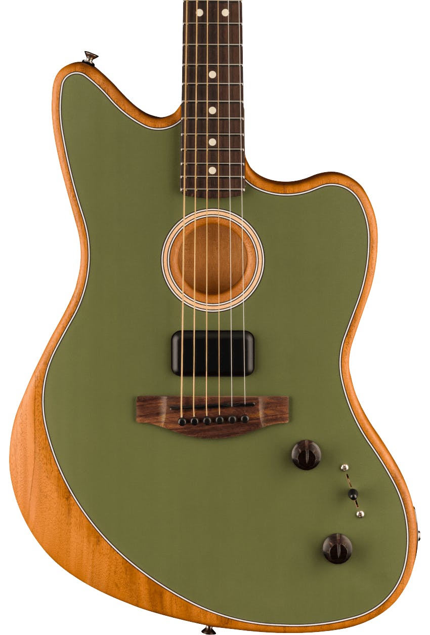 Fender Acoustasonic Player Jazzmaster in Antique Olive - Andertons