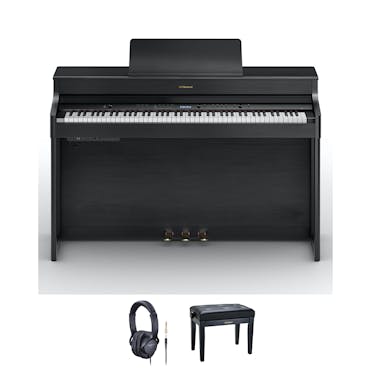 Roland HP702 Digital Piano in Black Bundle 1