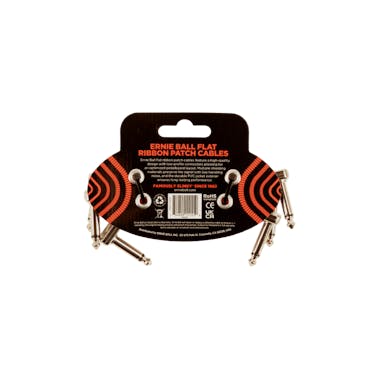 Ernie Ball 3 Inch Flat Ribbon Patch Cable 3-Pack in Red