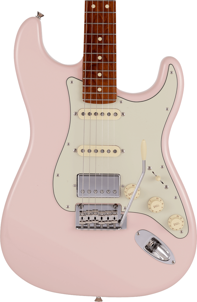 Fender Limited Edition MIJ Hybrid II Strat HSS in Shell Pink with