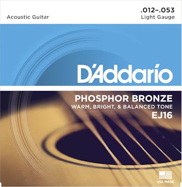 D'Addario EJ16 Phosphor Bronze 12-53 Light Set