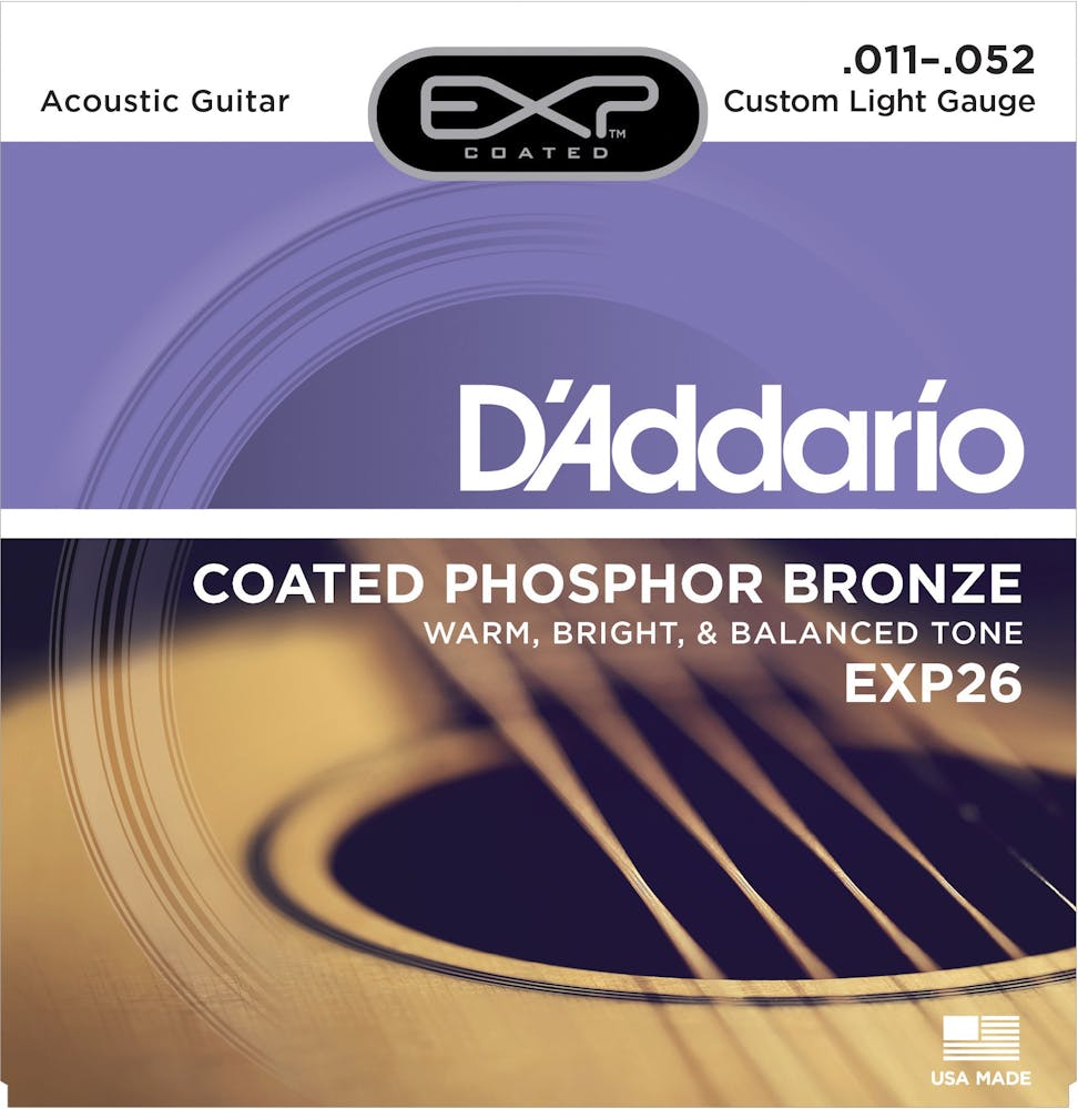 D'addario EXP26 11-52 Coated Phospher Bronze Custom Light