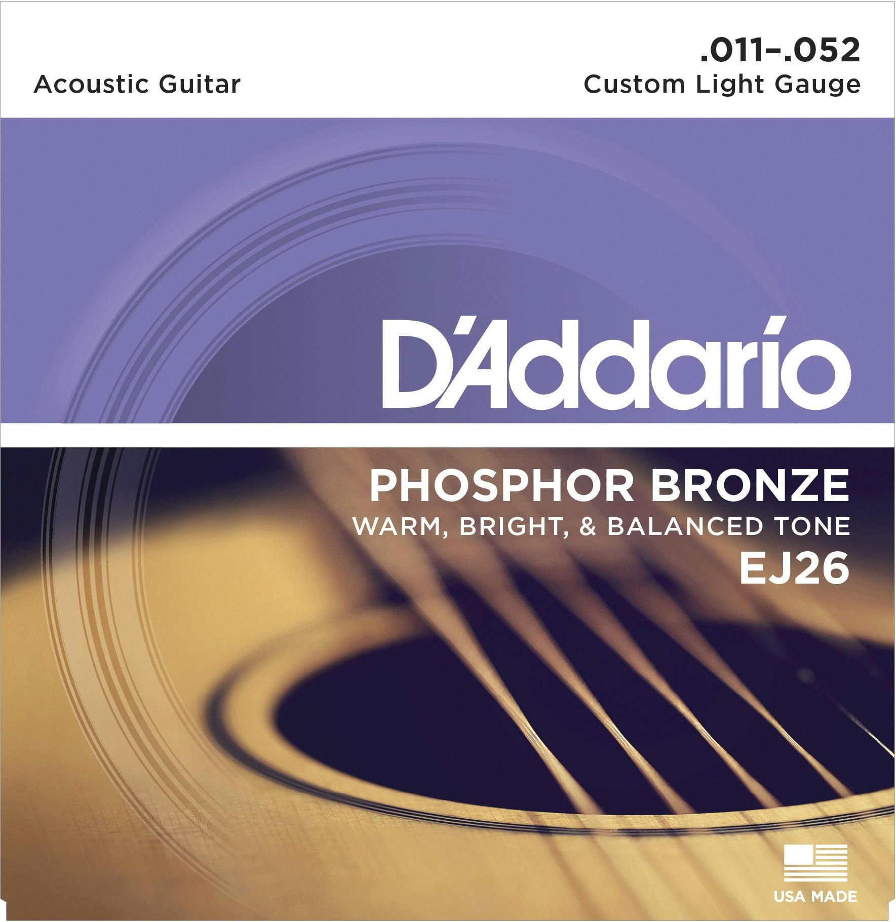 D Addario EJ26 Phosphor Bronze 11 52 Custom Light Set Andertons