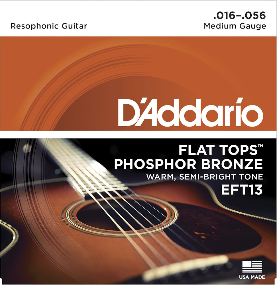 D' Addario EFT13 Flat Tops, Medium, 16-56 Acoustic Strings