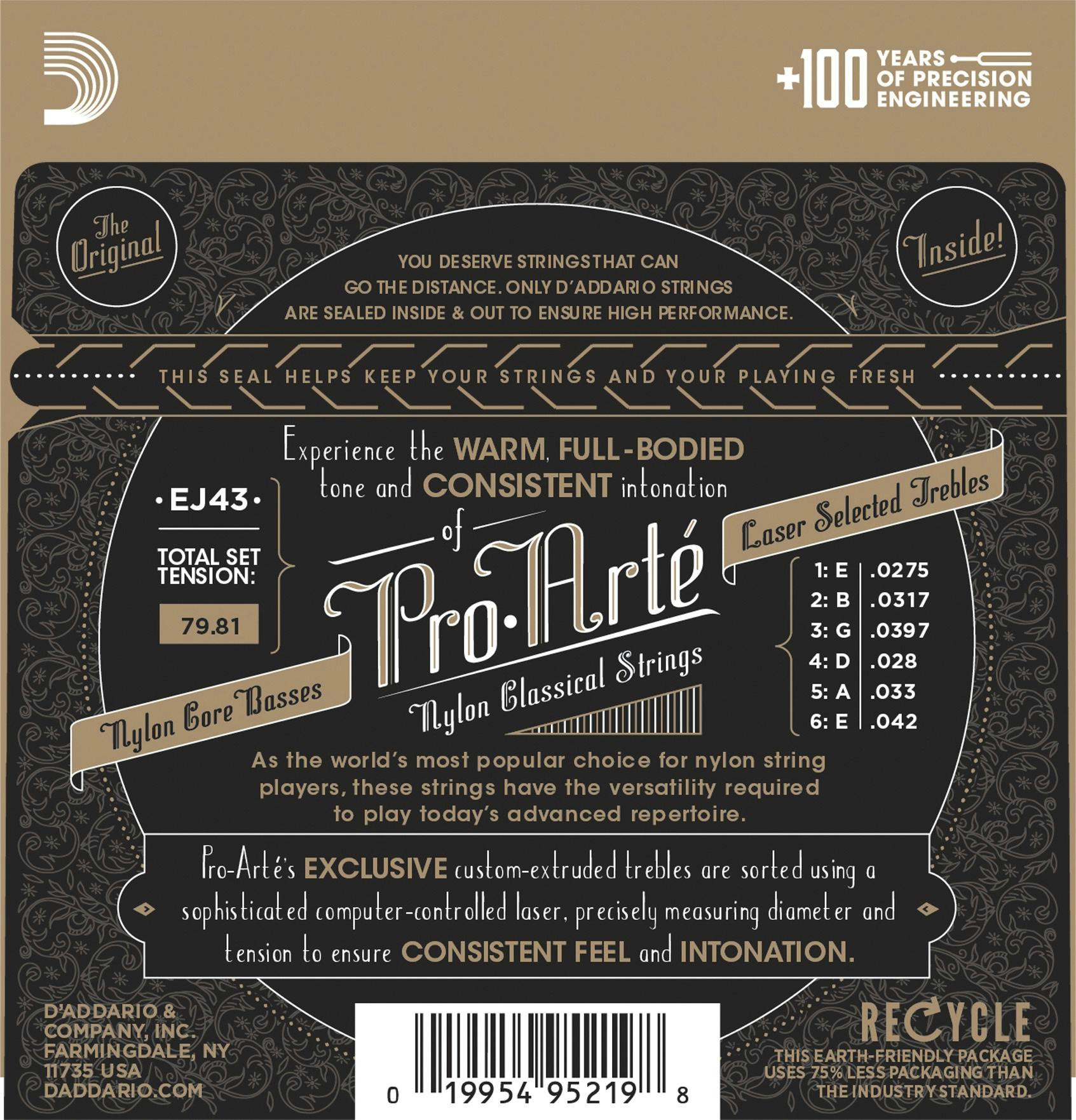 D addario Pro Arte Laser selected Light tension classical strings