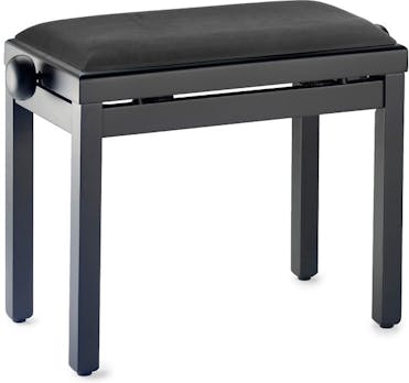 Stagg Rise & Fall Piano Stool with Velvet Top in Matt Black
