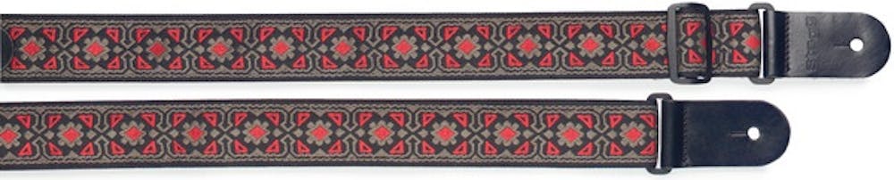 Stagg Woven Strap Flower Red Guitar Strap
