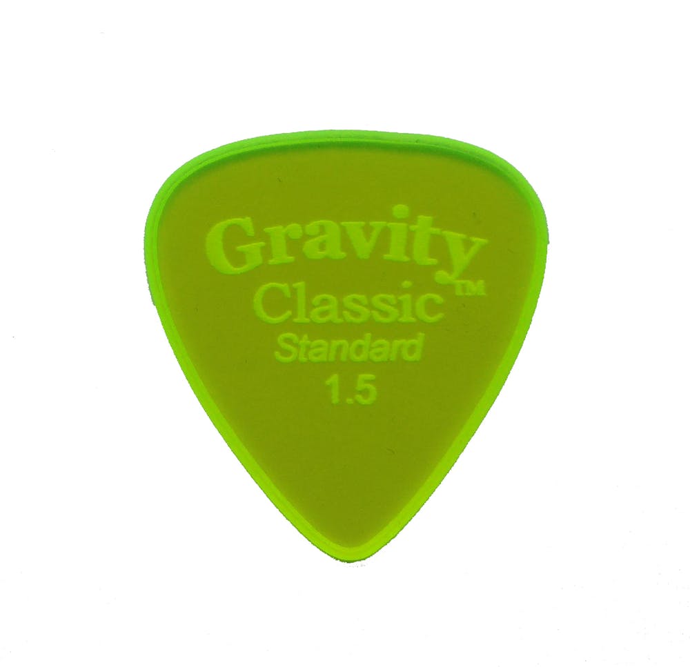Gravity Classic Standard 1.5mm Pick (Green) with Unpolished Edge
