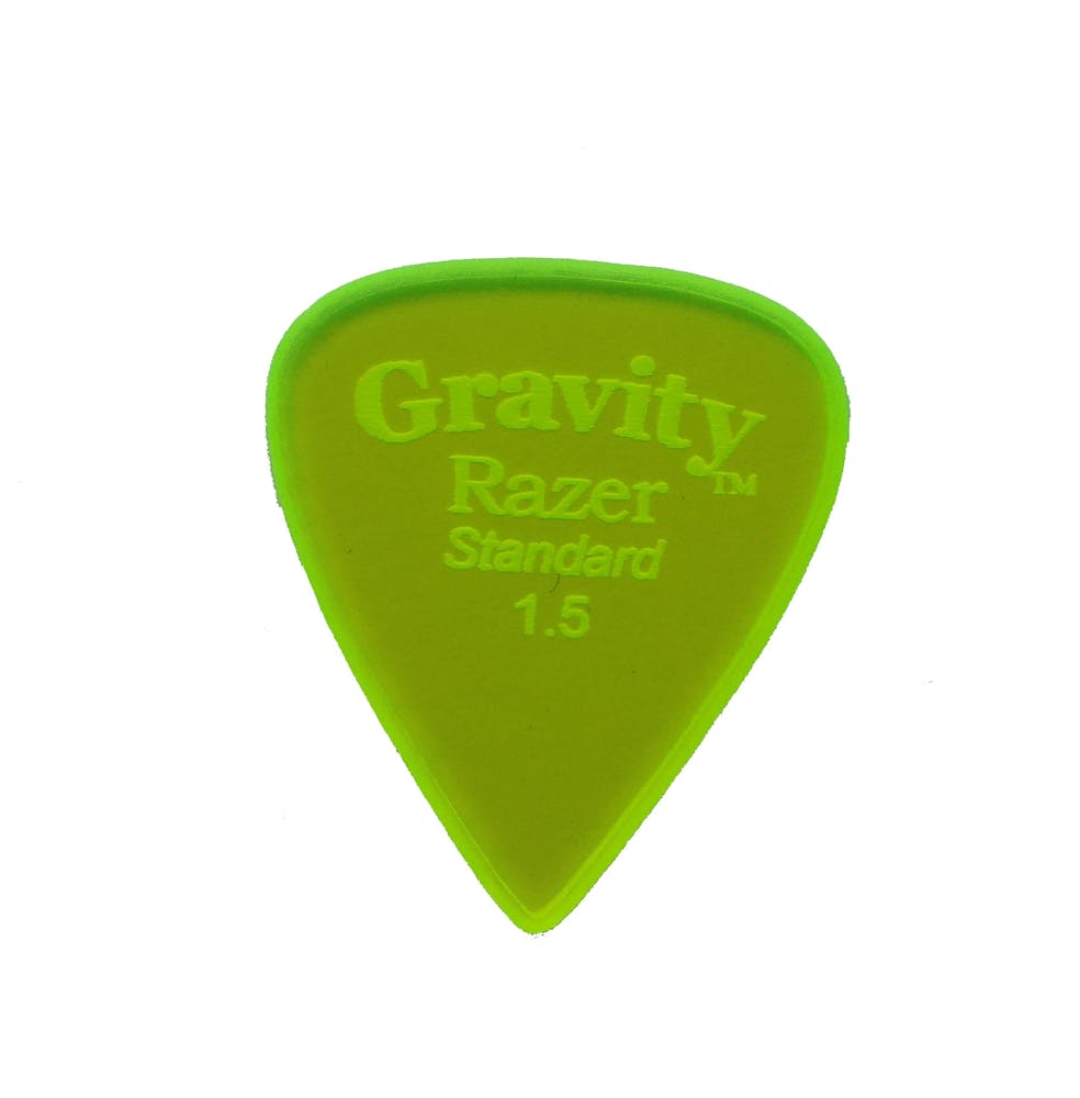 Gravity Razer Standard 1.5mm Pick (Green) with Unpolished Edges