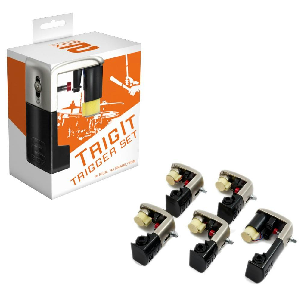 2Box Trigger Set, 4x Tom/Snare Triggers, 1x Bass Drum Trigger