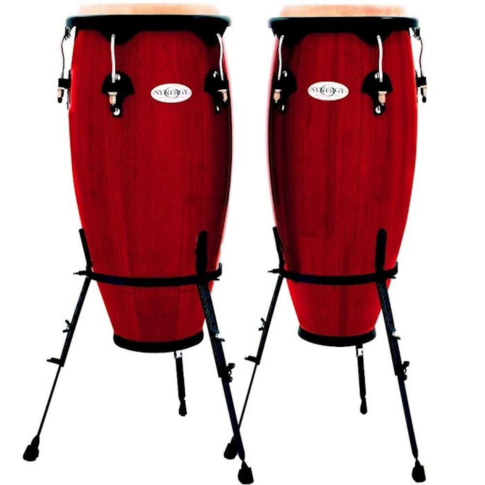 Toca 10" & 11" Conga Set in Rio Red w/ Basket Stands