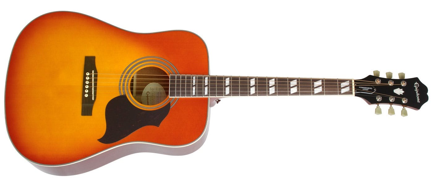 Epiphone Hummingbird Artist Acoustic Guitar Faded Cherry Sunburst ...