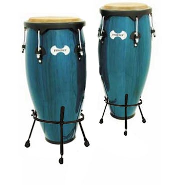 Toca 10" & 11" Conga Set in Bahama Blue w/ Basket Stands