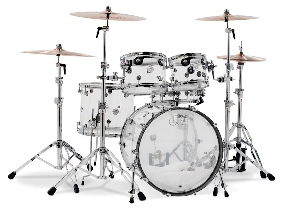 DW Drums Design Series Acrylic Drum Shell Pack in Clear Lacquer