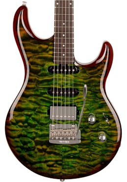 Music Man Luke III HSS Steve Lukather Signature Electric Guitar in Luscious Green Quilt Top