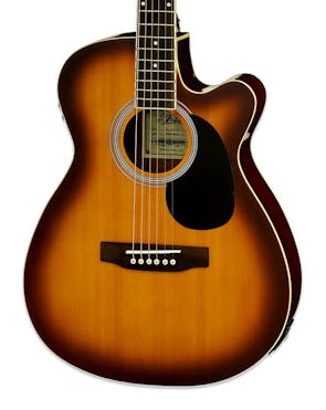 Aria AFN-15CE Acoustic Guitar with Cutaway in Tobacco Burst
