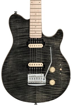 Sterling by Music Man Sub Axis AX3FM Flame Maple Top in Trans Black