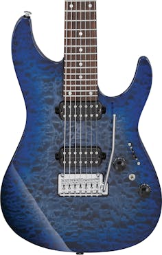 Ibanez AZ427P2QM-TUB 7-String Electric Guitar in Twilight Blue Burst