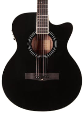 B Stock : EastCoast G1CE Grand Auditorium Cutaway Electro Acoustic Guitar in Gloss Black