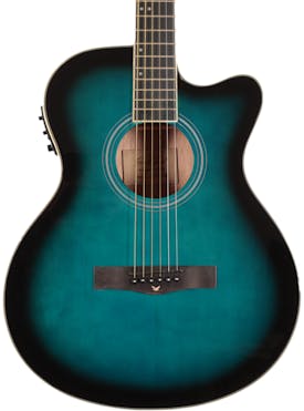 B Stock : EastCoast G1CE Grand Auditorium Cutaway Electro Acoustic Guitar in Blue Burst