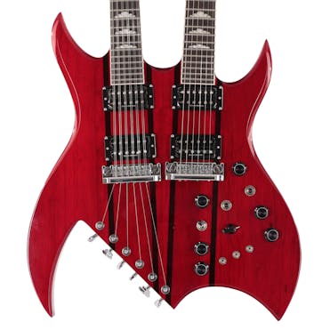 BC Rich Legacy Series Rich "B" Double-Neck Electric Guitar in Transparent Red