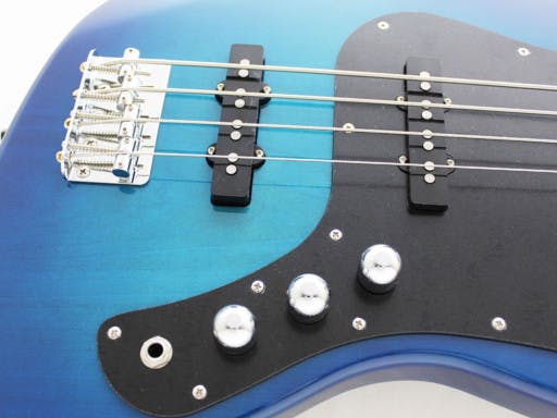 FGN Boundary Mighty Jazz BMJ-R Bass Guitar in Transparent Blue