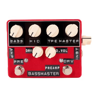 Shin's Music Bass Master Pre-Amp Pedal in Red in Cream Knobs