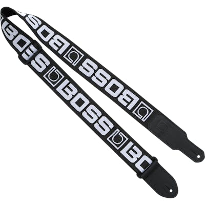Boss BSM Guitar Strap in Black with White Logo