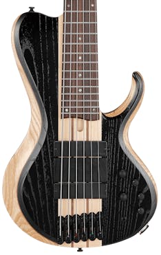 Ibanez BTB Series 6 String Bass Guitar with Bartolini Pickups in Weathered Black Low Gloss