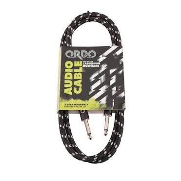 Ordo Braided Black and Grey Straight to Straight Jack Instrument Cable 5ft/1.5m