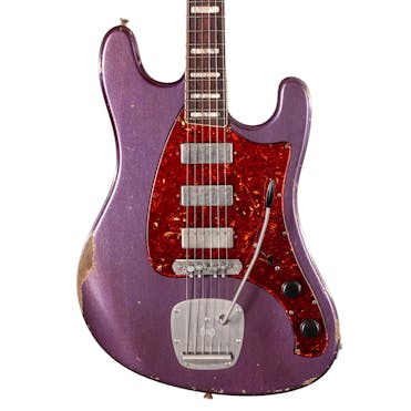 Castedosa Conchers Standard Electric Guitar in Aged Purple Metallic with Mini Humbuckers