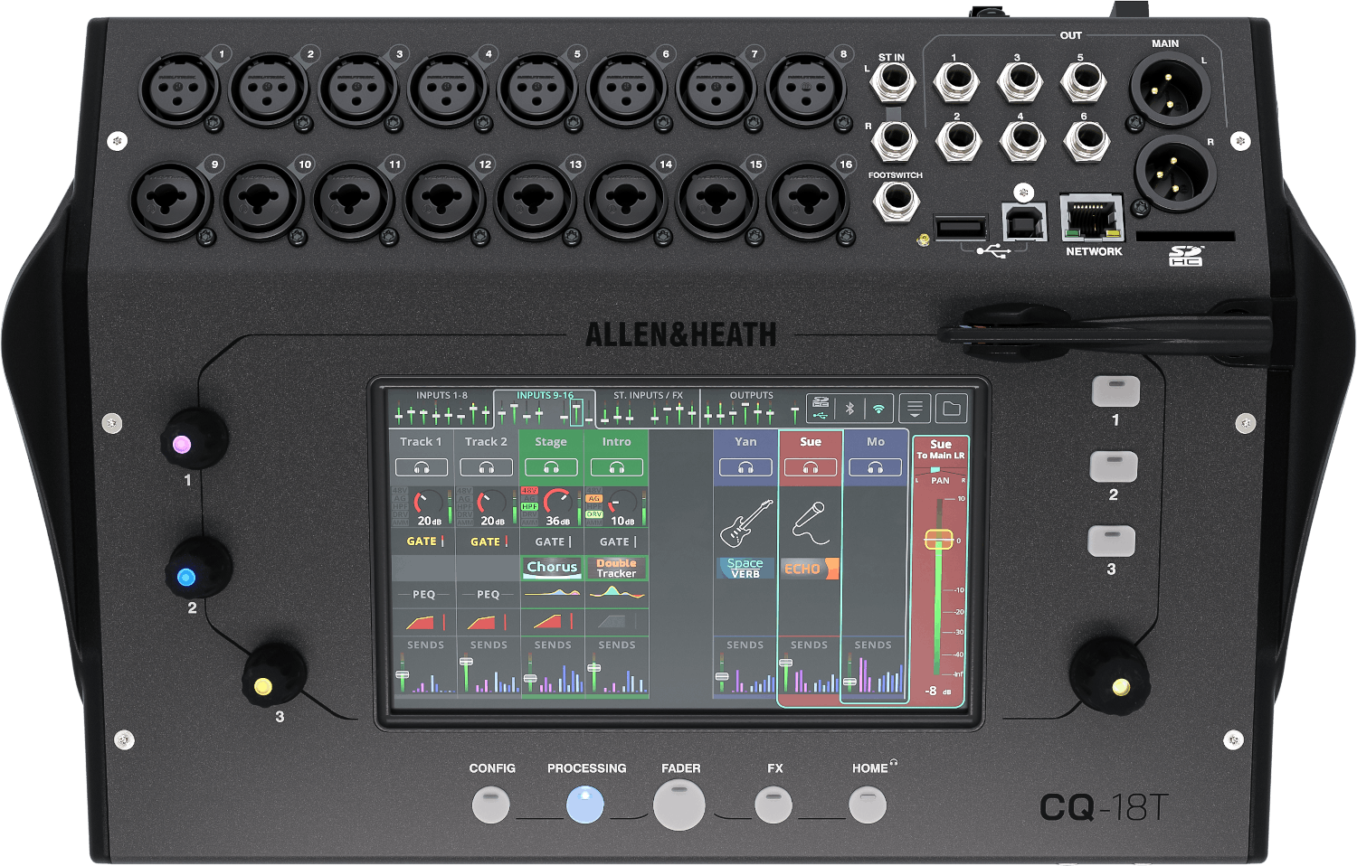 Allen And Heath Cq18t Small Format Digital Mixing Console With