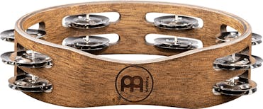 Meinl Compact Tambourine Double Row Stainless Steel Jingles Walnut Brown