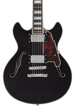 D'Angelico Premier Mini DC Double Cutaway Stopbar Electric Guitar in Black Flake