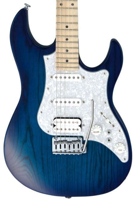 FGN Expert Odyssey EOS-ASH-M Electric Guitar in See-Thru Blue 