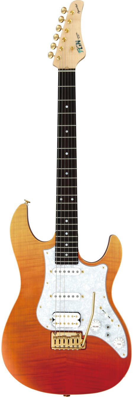 FGN Expert Odyssey EOS-FM-R Electric Guitar in Ripe Kaki Gradation