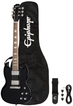 Epiphone Power Players SG in Dark Matter Ebony with Accessories