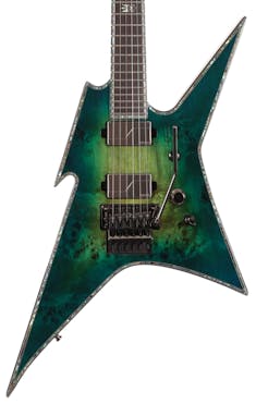 BC Rich Extreme Series Ironbird Exotic Electric Guitar with Floyd Rose in Cyan Blue