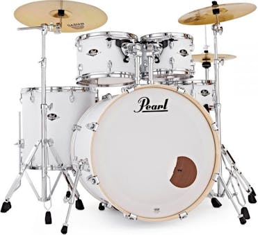 Pearl Export in Matt White 5-Piece Drum kit, Hardware and Sabian Cymbals